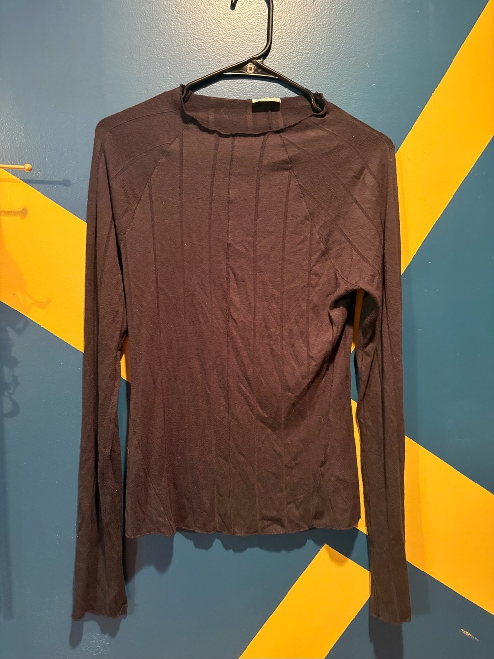 Intimately by Free People Black Lightweight Mock Neck Long Sleeve Top NWOT